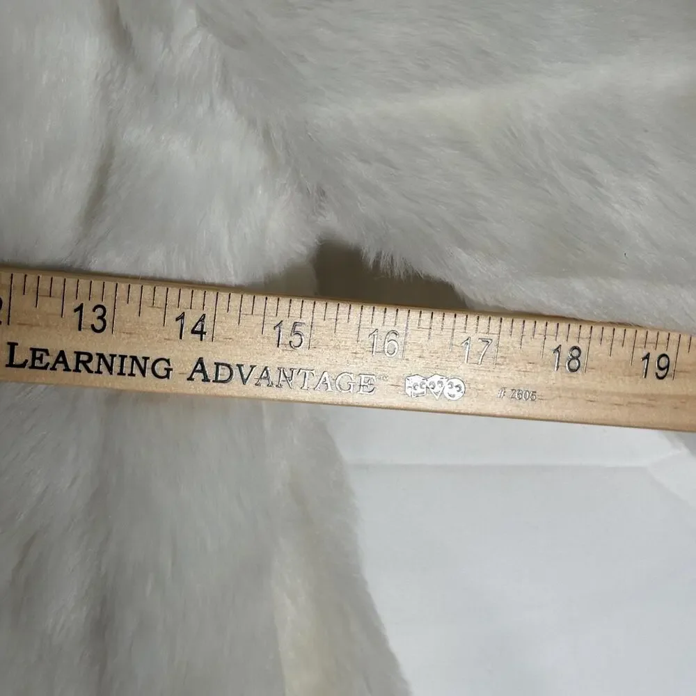 Vtg F.W. Fisher Designs Child White Faux‎ Fur Hooded Coat Size 6 Made in USA